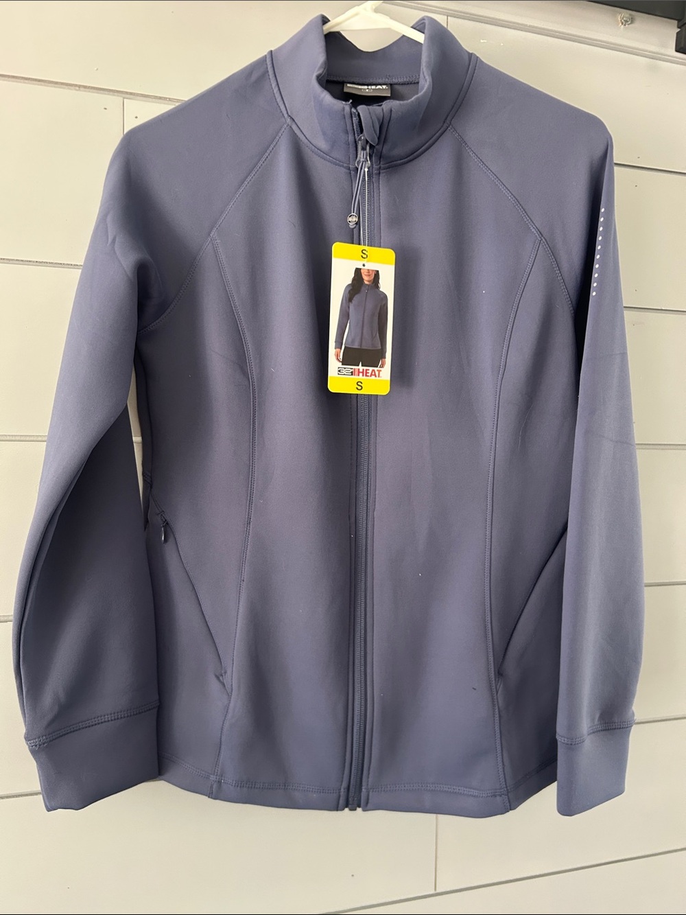 32 Degrees Women's Full-Zip Heathered Navy Performance Jacket